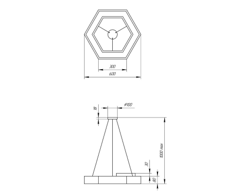 Подвесной светодиодный cветильник Geometria ЭРА Hexagon SPO-123-B-40K-045 45Вт 4000К черный Б0050555