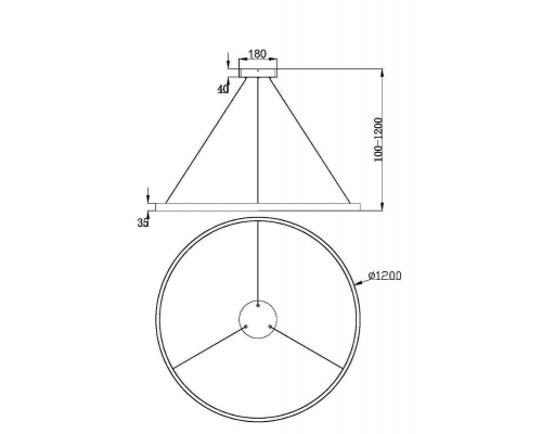 Подвесной светодиодный светильник Maytoni Rim MOD058PL-L65BSK