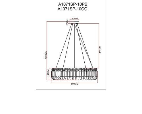 Подвесной светильник Arte Lamp Mayotte A1071SP-10PB