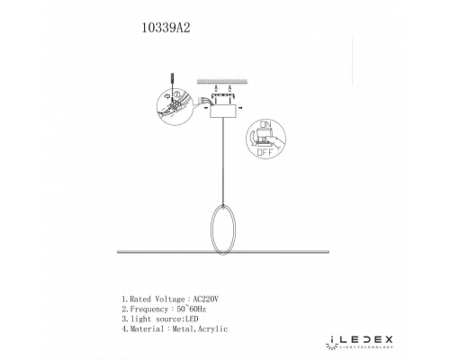 Подвесной светодиодный светильник iLedex Zoom 10339P/A2-35W-3000K BK-WH