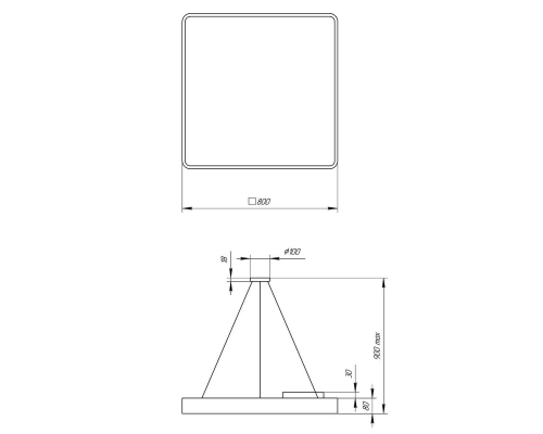 Подвесной светодиодный cветильник Geometria ЭРА Quadro SPO-164-B-40K-110 110Вт 4000К черный Б0050589