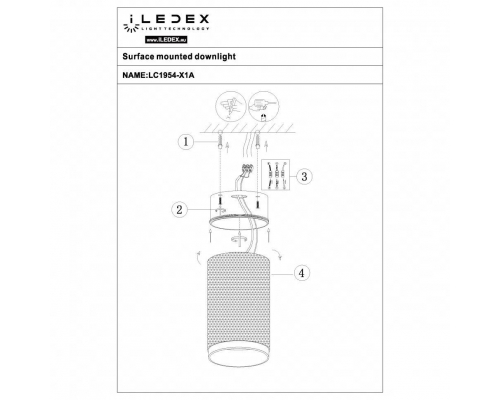 Потолочный светодиодный светильник iLedex Delta 1954-10W-3000K-36 BK+SL