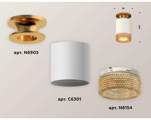 Комплект потолочного светильника Ambrella light Techno Spot XC (N6905, C6301, N6154) XS6301182