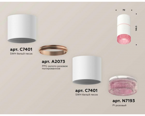 Комплект потолочного светильника Ambrella light Techno Spot XS (C7401, A2073, C7401, N7193) XS7401222