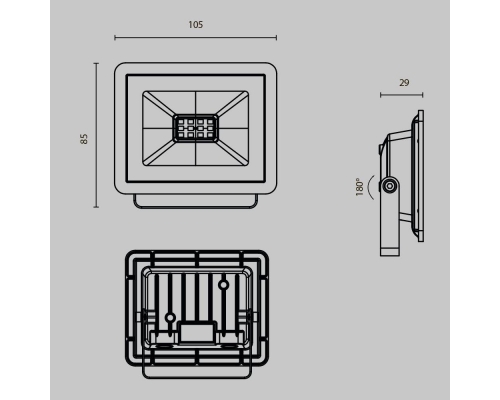 Прожектор светодиодный Maytoni Flood 10W 6500K FL001-L10B6K