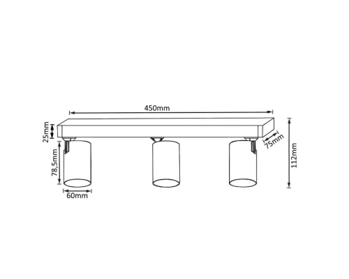 Спот Crystal Lux CLT 017CW3 L450 WH