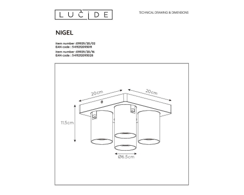 Спот Lucide Nigel 09929/20/16