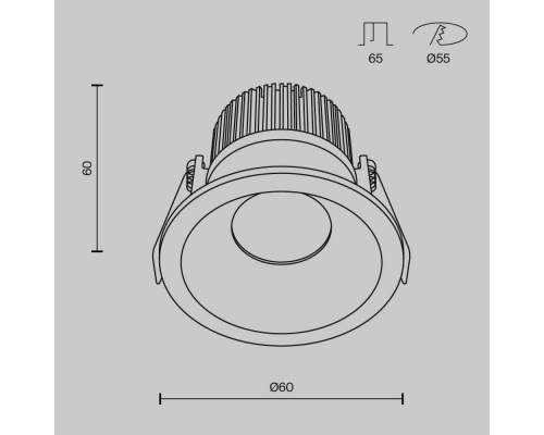 Встраиваемый светодиодный светильник Maytoni Technical Zoom Dim Triac DL034-01-06W4K-D-B