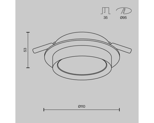 Встраиваемый светильник Maytoni Hoop DL086-GX53-RD-WB