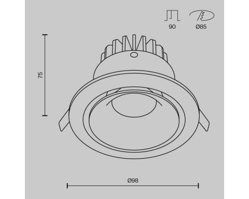 Встраиваемый светодиодный светильник Maytoni Zoom DL031-2-L12W