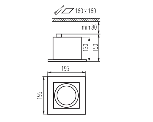 Точечный светильник Kanlux MATEO ES DLP-150-B 32930