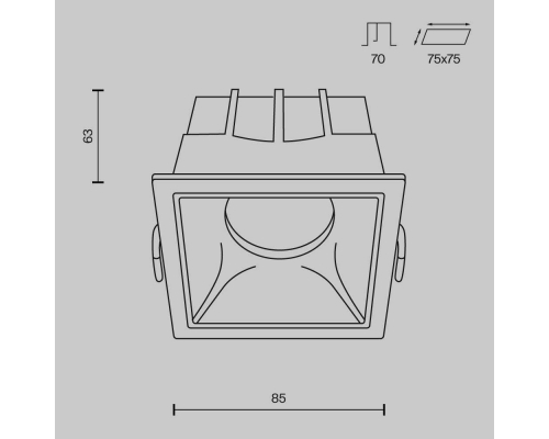 Встраиваемый светильник Maytoni Alfa LED DL043-01-15W4K-D-SQ-W