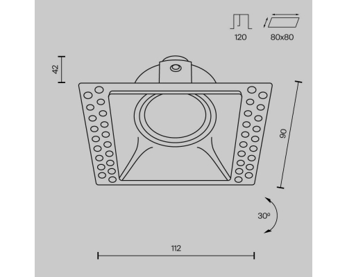 Встраиваемый светильник Maytoni Technical Dot DL042-01-SQ-W