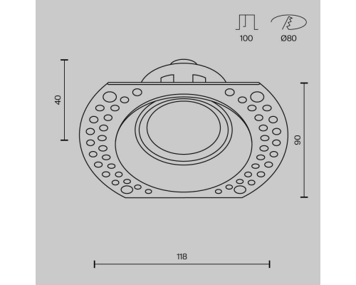 Встраиваемый светильник Maytoni Technical Dot DL042-01-RD-W