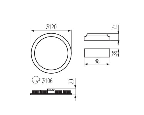 Потолочный светодиодный светильник Kanlux ROUNDA V2LED6W-WW-B 33562