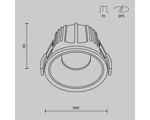 Встраиваемый светильник Maytoni Alfa LED DL043-01-15W4K-RD-W