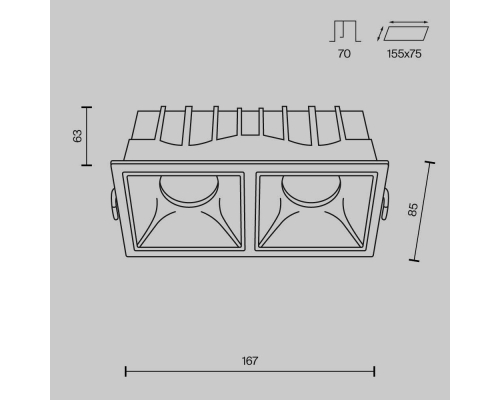 Встраиваемый светодиодный светильник Maytoni Technical Alfa LED Dim Triac DL043-02-15W3K-D-SQ-WB