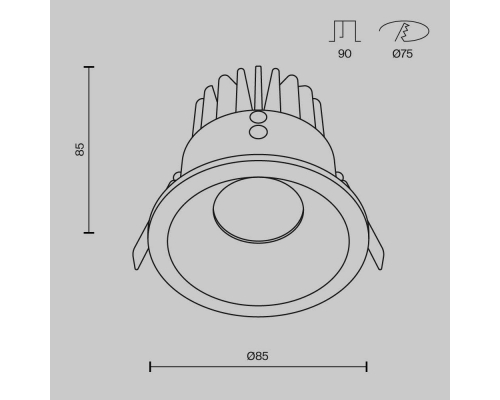 Встраиваемый светодиодный светильник Maytoni Technical Zoom Dim Triac DL034-L12W3K-D-B