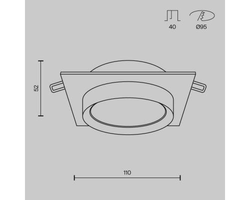 Встраиваемый светильник Maytoni Hoop DL086-GX53-SQ-BW