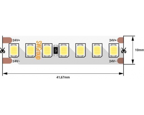Светодиодная лента SWG 17,3W/m 168LED/m 2835SMD нейтральный белый 5M 005268
