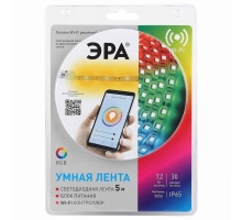 Светодиодная влагозащищенная лента ЭРА 7,2W/m 30LED/m 5050SMD RGB 5M 5050-30-RGB-IP65-Wifi-5m (12V) Б0043446