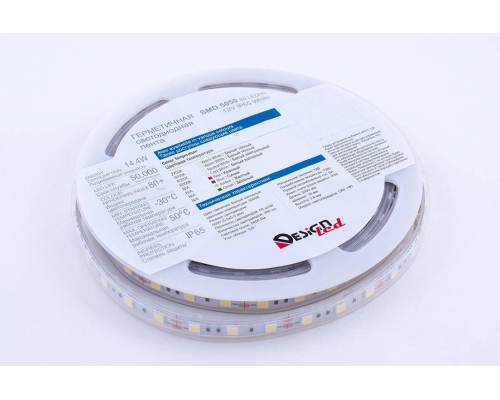 Светодиодная влагозащищенная лента DesignLed 14,4W/m 60LED/m 5050SMD холодный белый 5M 000518