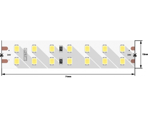 Светодиодная влагозащищенная лента DesignLed 18W/m 196LED/m 2835SMD теплый белый 5M 000529