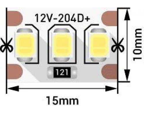 Светодиодная лента SWG 22W/m 204LED/m 2835SMD теплый белый 5M 004492