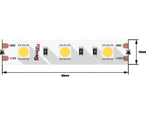 Светодиодная влагозащищенная лента DesignLed 14,4W/m 60LED/m 5050SMD холодный белый 5M 000513