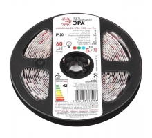 Светодиодная лента ЭРА 14,4W/m 60LED/m 5050SMD RGB 5M LS5050-14,4-60-12-RGB-IP20-1 year-5m Б0035606