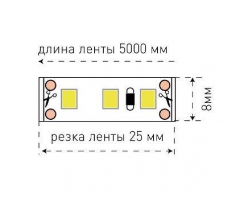 Светодиодная лента SWG 9,6W/m 120LED/m 3528SMD желтый 5M 000967