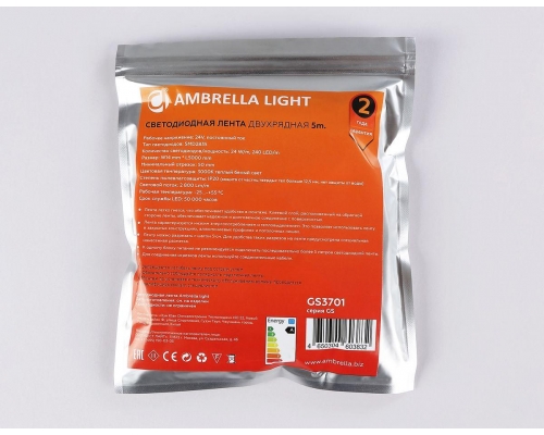 Светодиодная лента Ambrella Light 24W/m 240LED/m 2835SMD дневной белый 5M GS3702