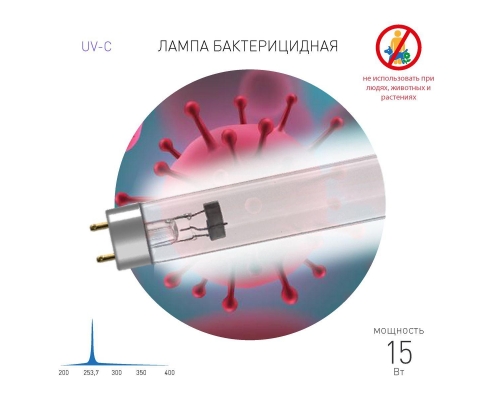 Лампа ультрафиолетовая бактерицидная ЭРА UV-С ДБ 15 Т8 G13 Б0048972