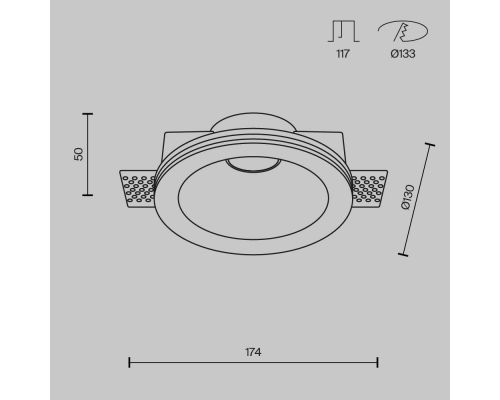 Встраиваемый светильник Maytoni Technical Gyps Modern DL002-1-01-W-1