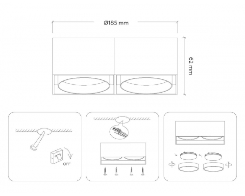 Накладной светильник Ambrella light Techno Spot GX Standard tech TN70872