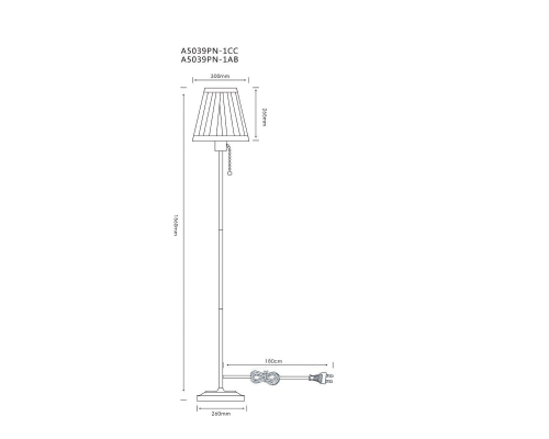 Торшер Arte Lamp Marriot A5039PN-1AB