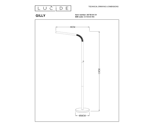 Торшер Lucide Gilly 36712/04/31