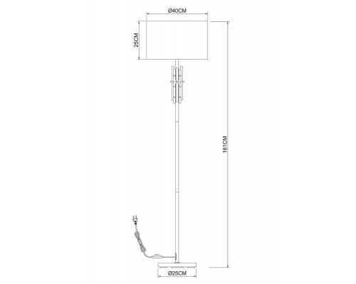 Торшер Arte Lamp Taygeta A4097PN-1CC