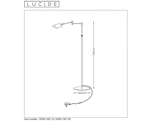 Торшер Lucide Nuvola 19765/09/12