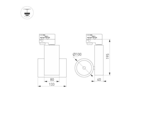 Трековый светодиодный светильник Arlight LGD-Ares-4TR-R100-40W Day4000 036104