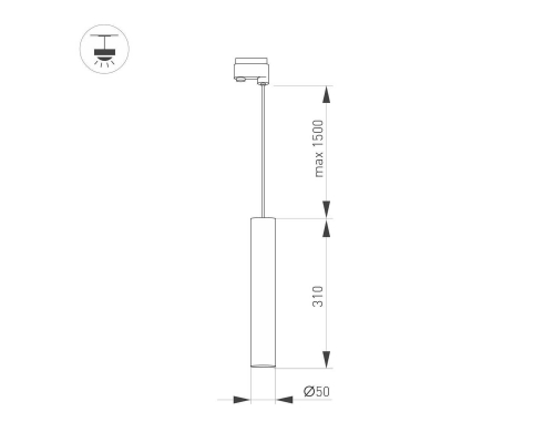 Трековый светильник Arlight LGD-PIPE-TRACK-HANG-4TR-R50-9W 037427