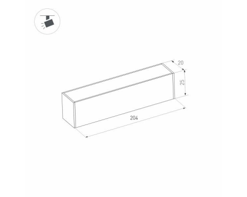 Трековый светодиодный светильник для магнитного шинопровода Arlight Mag-Flat-25-L200-6W Day4000 033238