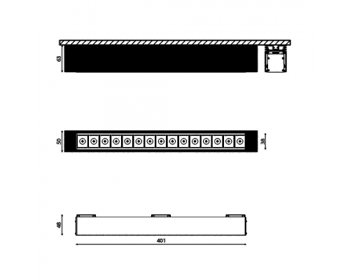 Трековый светодиодный светильник DesignLed SY-DIM-601223-BL-25-NW 007360