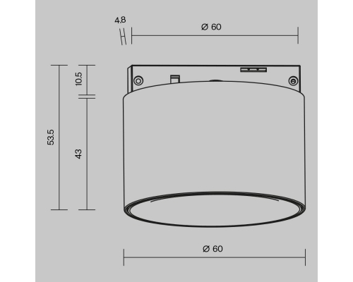 Трековый светильник Maytoni Technical Alfa S TR188-1-5W4K-M-BBS