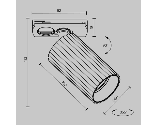 Трековый светильник Maytoni Technical Calipso TR218-1-GU10-BK