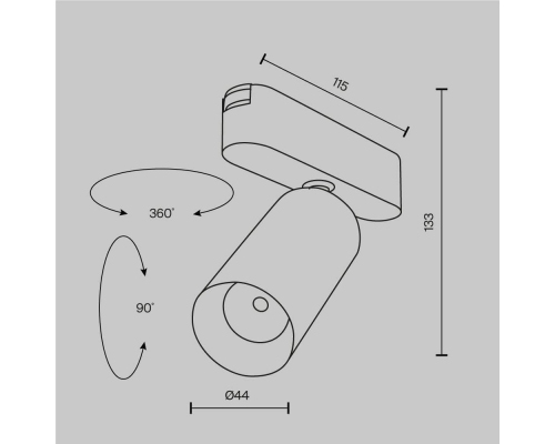 Трековый светильник Maytoni Technical Focus LED Radity TR103-1-12W3K-M-W