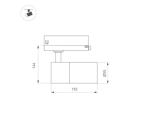 Трековый светодиодный светильник Arlight LGD-Artemis-Track-4TR-R55-12W Warm3000 048322