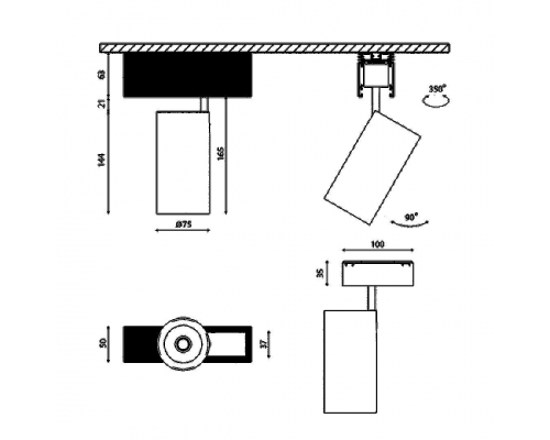 Трековый светодиодный светильник DesignLed SY-601202-BL-20-NW 003585