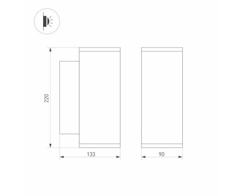 Уличный настенный светодиодный светильник Arlight LGD-Forma-Wall-Twin-R90-2x12W Day4000 032573