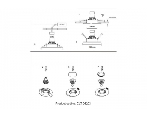 Встраиваемый светильник Crystal Lux CLT 062C1 BL